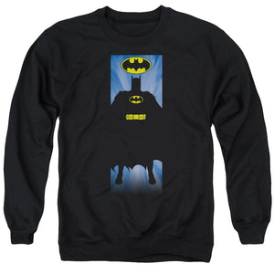 AN OFFCIALLY LICENSED BATMAN BATMAN BLOCK ADULT UNISEX CREWNECK SWEATSHIRT BLACK