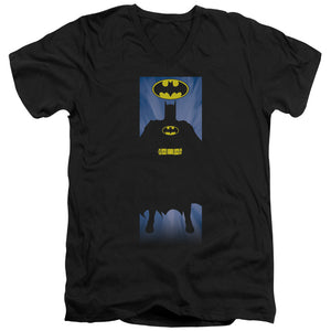 AN OFFCIALLY LICENSED BATMAN BATMAN BLOCK MEN'S V-NECK T-SHIRT BLACK
