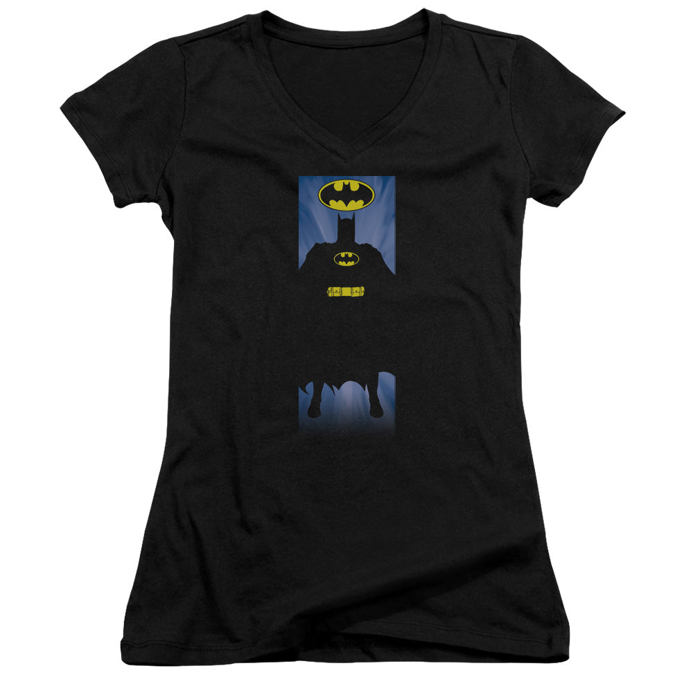 Batman Batman Block Licensed Women's T-Shirt Juniors V-Neck SM