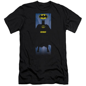 AN OFFCIALLY LICENSED BATMAN BATMAN BLOCK MEN'S PREMIUM SLIM FIT T-SHIRT BLACK