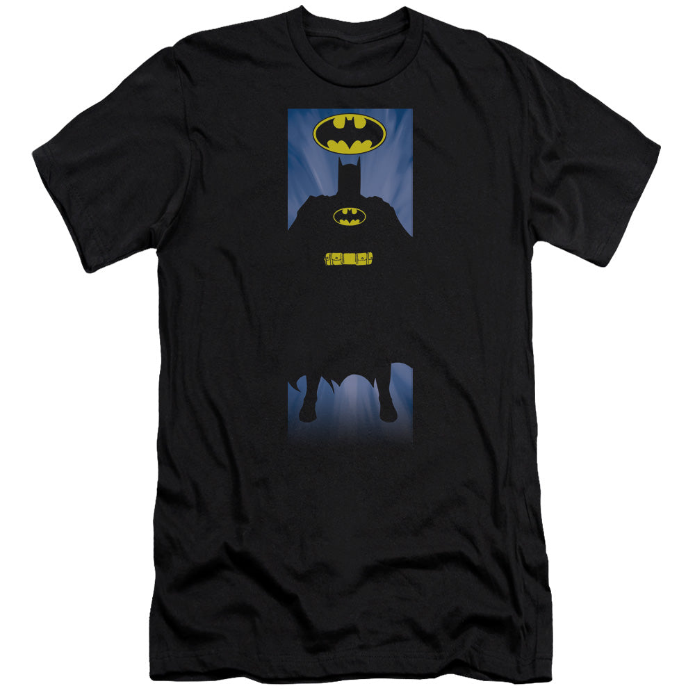 AN OFFCIALLY LICENSED BATMAN BATMAN BLOCK MEN'S PREMIUM SLIM FIT T-SHIRT BLACK