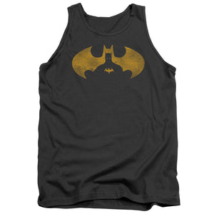 AN OFFCIALLY LICENSED BATMAN BAT SYMBOL KNOCKOUT ADULT UNISEX TANK TOP CHARCOAL