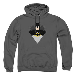 AN OFFCIALLY LICENSED BATMAN SIMPLE BAT ADULT UNISEX PULLOVER HOODIE CHARCOAL