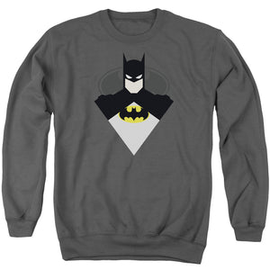 AN OFFCIALLY LICENSED BATMAN SIMPLE BAT ADULT UNISEX CREWNECK SWEATSHIRT CHARCOAL