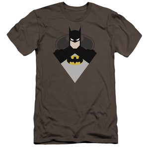 AN OFFCIALLY LICENSED BATMAN SIMPLE BAT MEN'S PREMIUM SLIM FIT T-SHIRT CHARCOAL