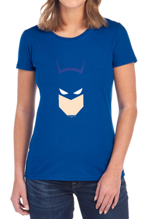 AN OFFCIALLY LICENSED BATMAN  BAT HEAD WOMEN'S REGULAR FIT T-SHIRT BLACK