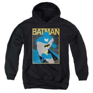 AN OFFCIALLY LICENSED BATMAN SIMPLE BM POSTER YOUTH HOODIE BLACK