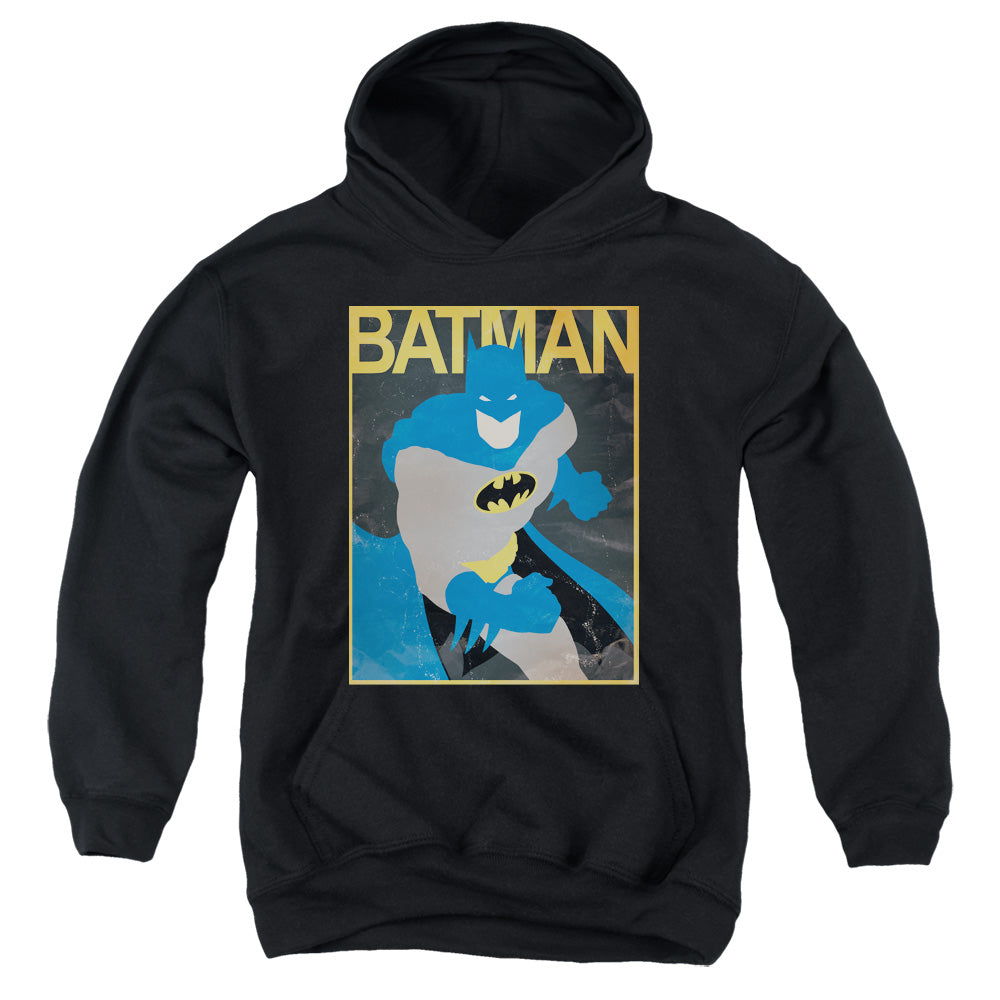 AN OFFCIALLY LICENSED BATMAN SIMPLE BM POSTER YOUTH HOODIE BLACK