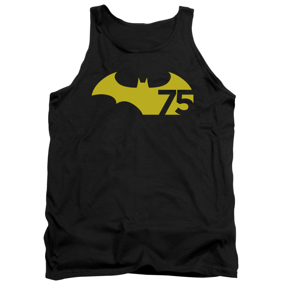 AN OFFCIALLY LICENSED BATMAN 75 LOGO 2 ADULT UNISEX TANK TOP BLACK
