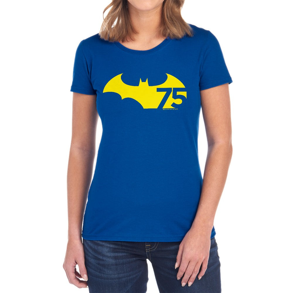 Batman 75 Logo 2 Licensed Women's T-Shirt Regular Fit SM-2X