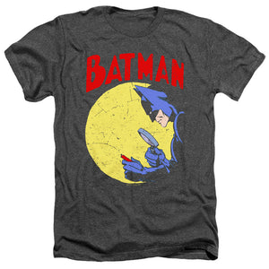 AN OFFCIALLY LICENSED BATMAN DETECTIVE 75 MEN'S HEATHER T-SHIRT CHARCOAL