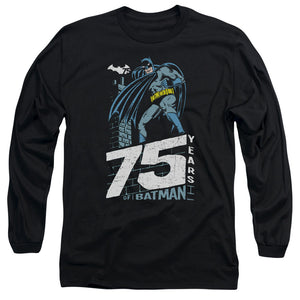 AN OFFCIALLY LICENSED BATMAN ROOFTOP MEN'S LONG SLEEVE T-SHIRT BLACK