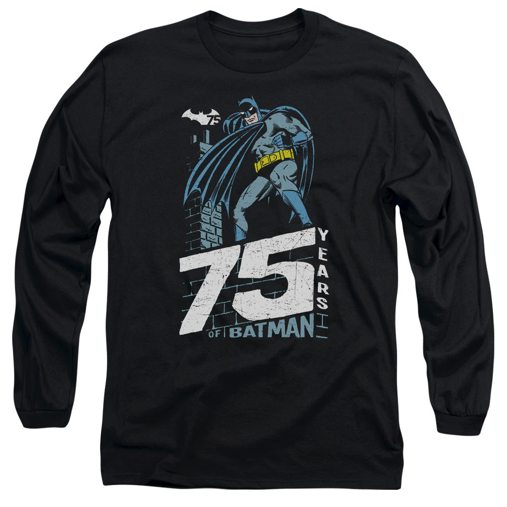 AN OFFCIALLY LICENSED BATMAN ROOFTOP MEN'S LONG SLEEVE T-SHIRT BLACK
