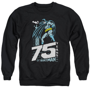AN OFFCIALLY LICENSED BATMAN ROOFTOP ADULT UNISEX CREWNECK SWEATSHIRT BLACK
