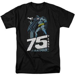 AN OFFCIALLY LICENSED BATMAN ROOFTOP MEN'S REGULAR FIT T-SHIRT BLACK