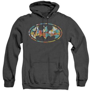 AN OFFCIALLY LICENSED BATMAN HAWAIIAN BAT ADULT UNISEX HEATHER PULLOVER HOODIE BLACK
