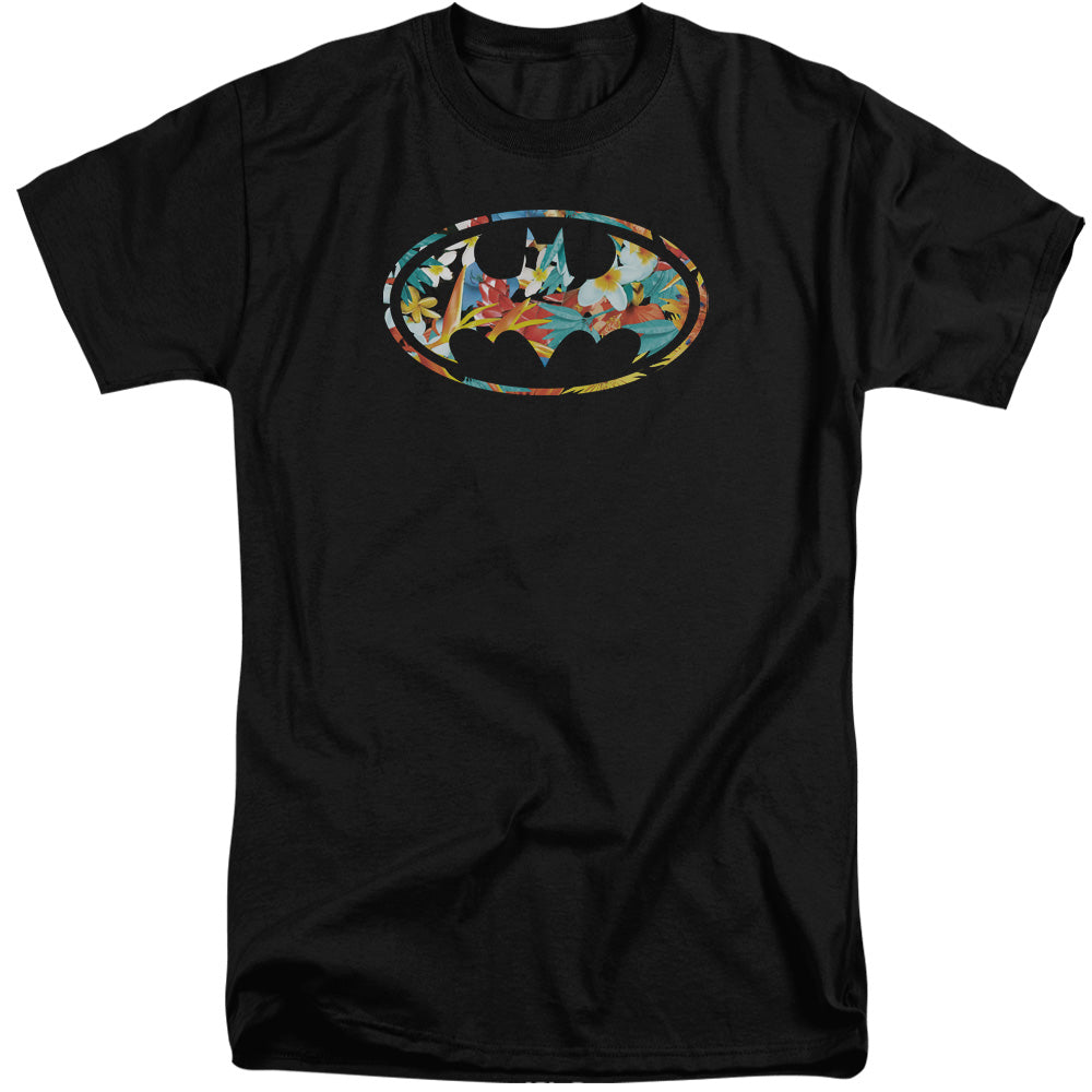 AN OFFCIALLY LICENSED BATMAN HAWAIIAN BAT MEN'S TALL FIT T-SHIRT BLACK