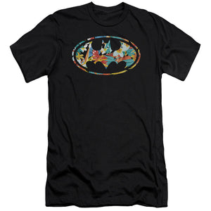 AN OFFCIALLY LICENSED BATMAN HAWAIIAN BAT MEN'S PREMIUM SLIM FIT T-SHIRT BLACK