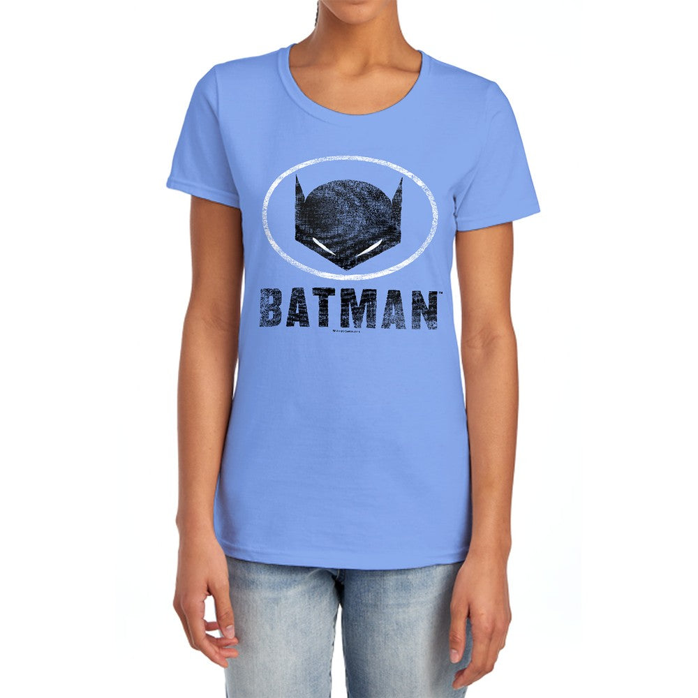 Batman Mask In Oval Licensed Women's T-Shirt Regular Fit SM-2X