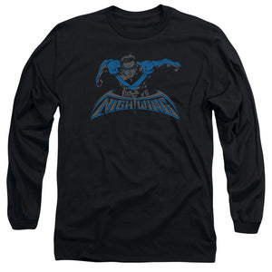 AN OFFCIALLY LICENSED BATMAN WING OF THE NIGHT MEN'S LONG SLEEVE T-SHIRT BLACK