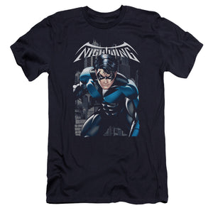 AN OFFCIALLY LICENSED BATMAN A LEGACY MEN'S PREMIUM SLIM FIT T-SHIRT NAVY