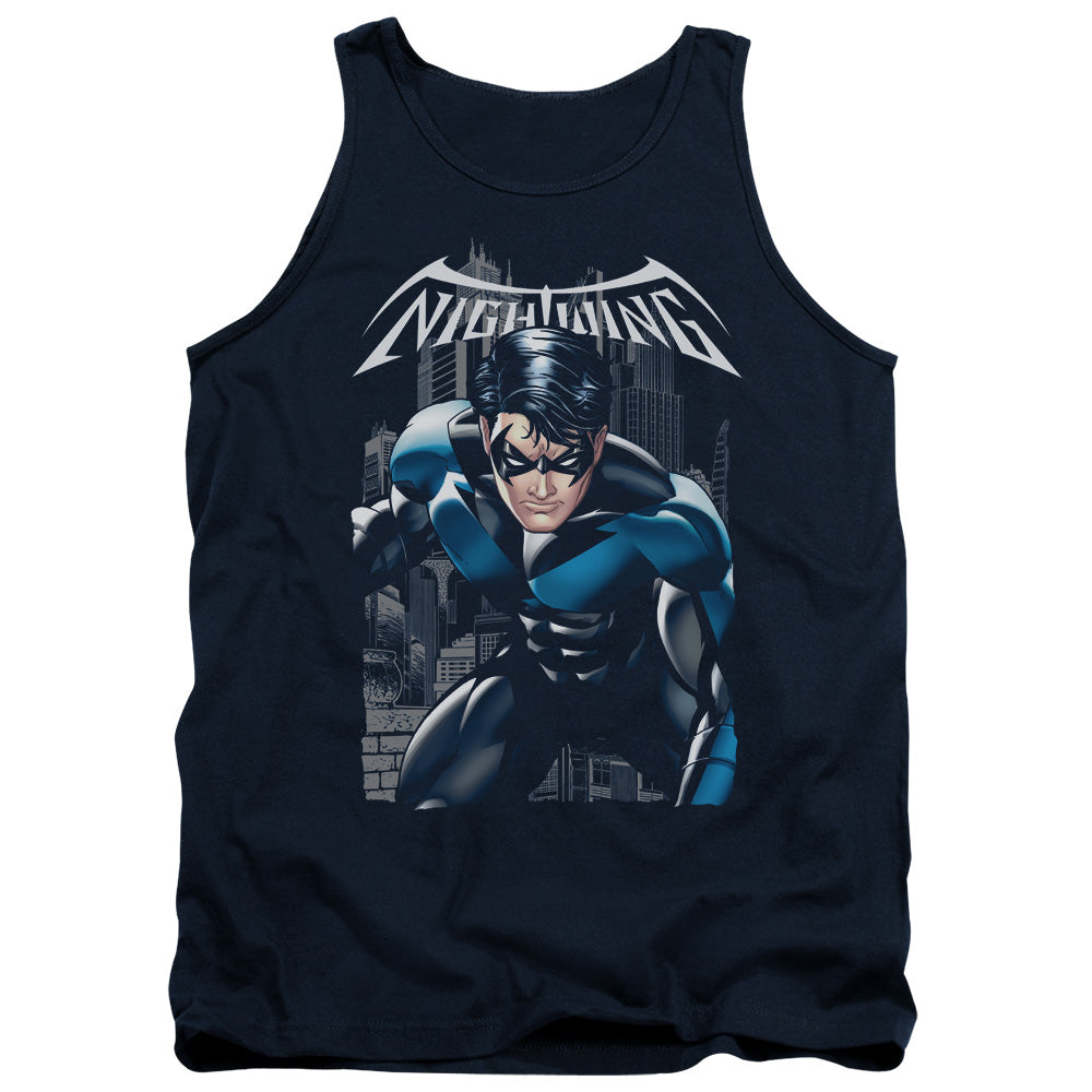 AN OFFCIALLY LICENSED BATMAN A LEGACY ADULT UNISEX TANK TOP NAVY