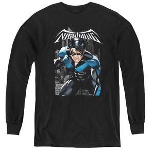 AN OFFCIALLY LICENSED BATMAN A LEGACY YOUTH LONG SLEEVE T-SHIRT BLACK