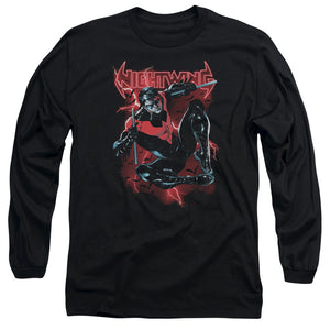 AN OFFCIALLY LICENSED BATMAN LIGHTWING MEN'S LONG SLEEVE T-SHIRT BLACK