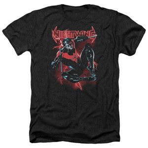AN OFFCIALLY LICENSED BATMAN LIGHTWING MEN'S HEATHER T-SHIRT CHARCOAL