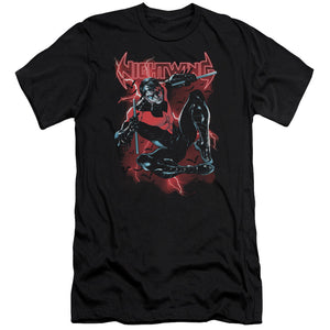 AN OFFCIALLY LICENSED BATMAN LIGHTWING MEN'S PREMIUM SLIM FIT T-SHIRT BLACK