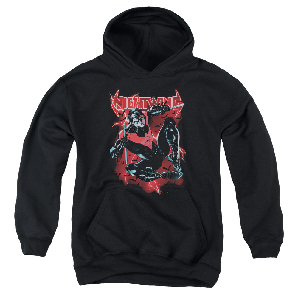 AN OFFCIALLY LICENSED BATMAN LIGHTWING YOUTH HOODIE BLACK