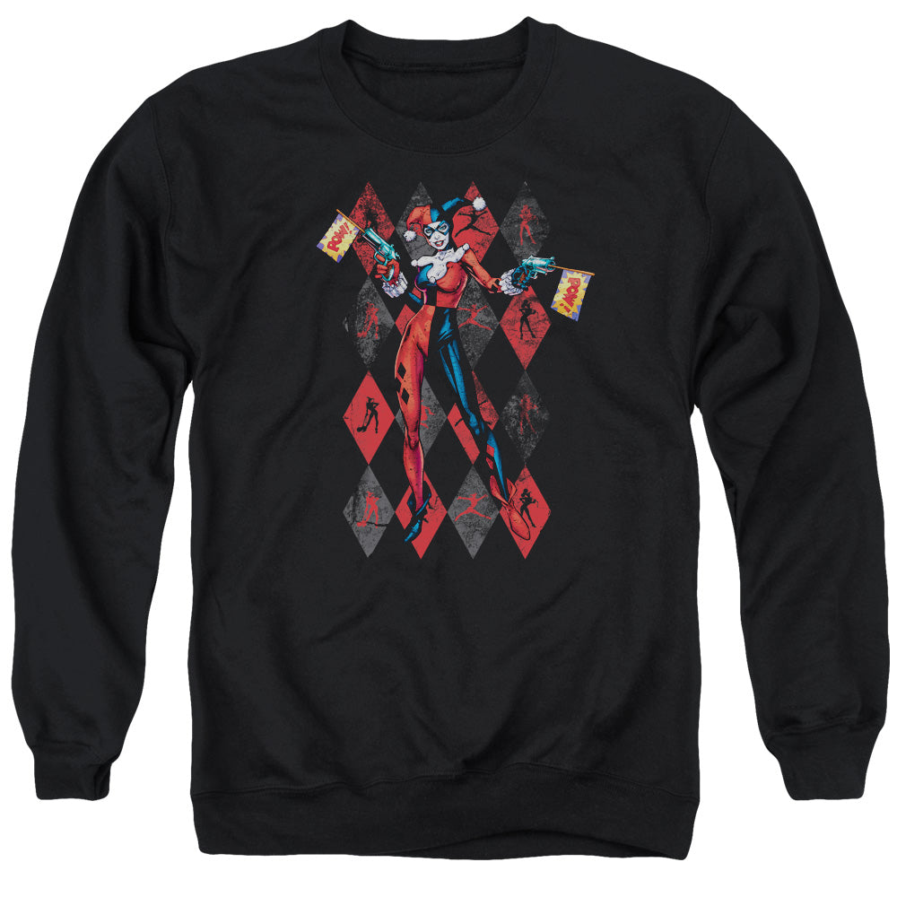 AN OFFCIALLY LICENSED BATMAN POW POW ADULT UNISEX CREWNECK SWEATSHIRT BLACK