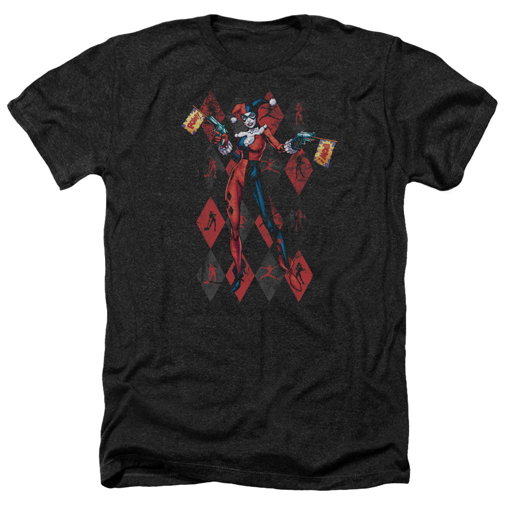 AN OFFCIALLY LICENSED BATMAN POW POW MEN'S HEATHER T-SHIRT CHARCOAL