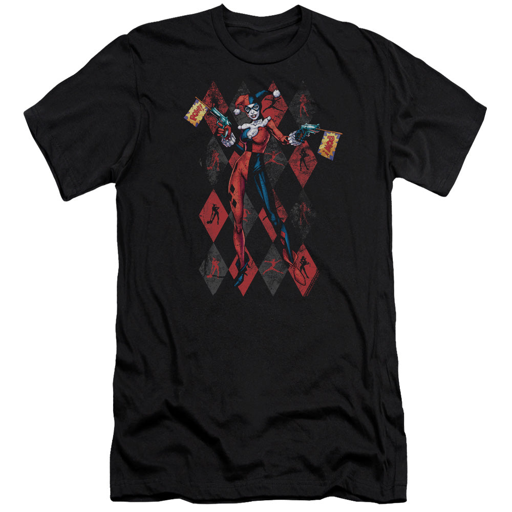 AN OFFCIALLY LICENSED BATMAN POW POW MEN'S PREMIUM SLIM FIT T-SHIRT BLACK