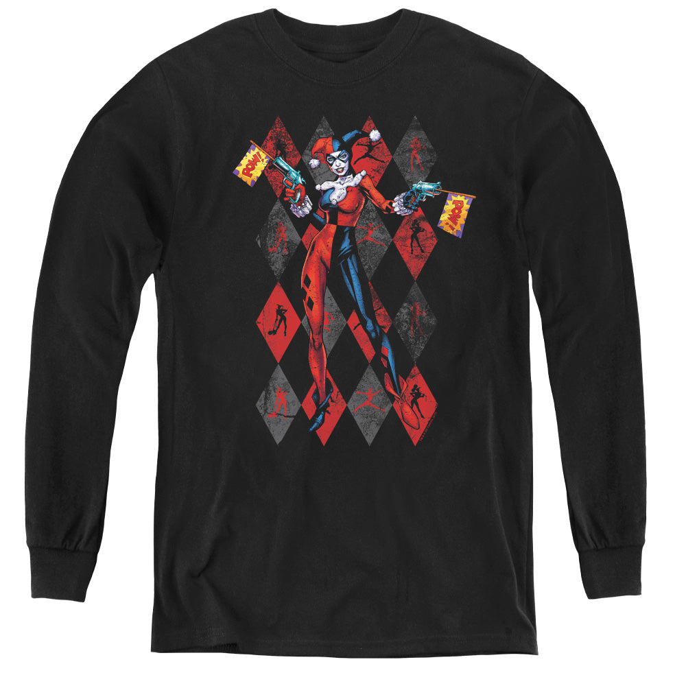 Batman Pow Pow Licensed Youth Long Sleeve T-Shirt (Ages 8-12) SM-XL