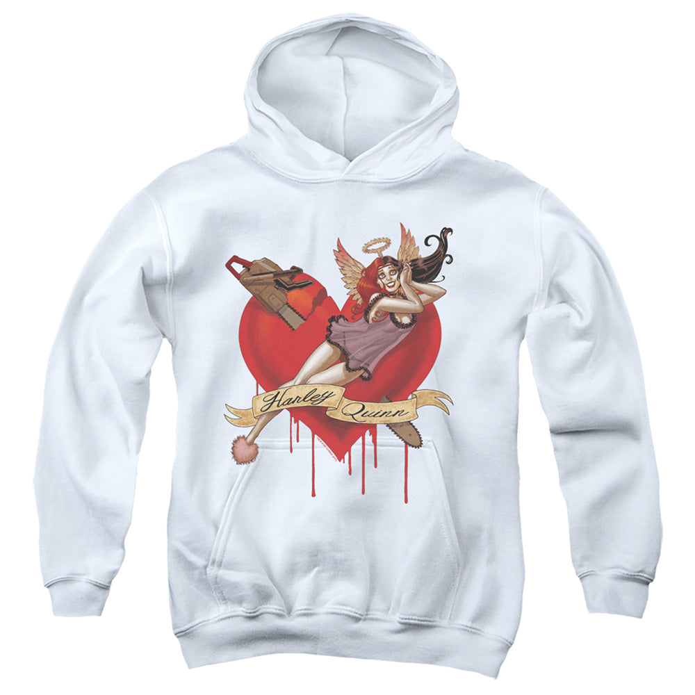 AN OFFCIALLY LICENSED BATMAN PERFECT ANGEL YOUTH HOODIE WHITE