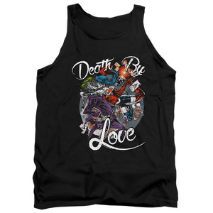 AN OFFCIALLY LICENSED BATMAN DEATH BY LOVE ADULT UNISEX TANK TOP BLACK