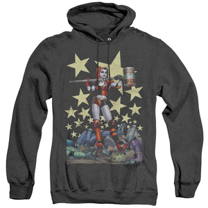 AN OFFCIALLY LICENSED BATMAN HAMMER TIME ADULT UNISEX HEATHER PULLOVER HOODIE BLACK