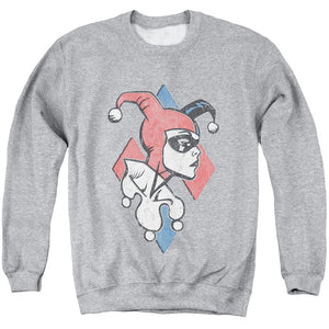 AN OFFCIALLY LICENSED BATMAN PROFILING ADULT UNISEX CREWNECK SWEATSHIRT ATHLETIC HEATHER