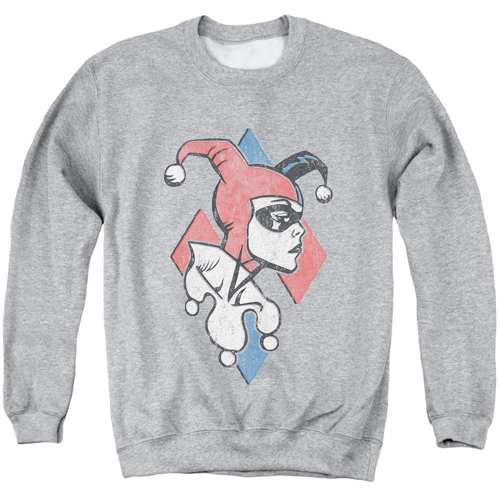 AN OFFCIALLY LICENSED BATMAN PROFILING ADULT UNISEX CREWNECK SWEATSHIRT ATHLETIC HEATHER