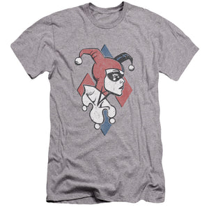 AN OFFCIALLY LICENSED BATMAN PROFILING MEN'S PREMIUM SLIM FIT T-SHIRT ATHLETIC HEATHER