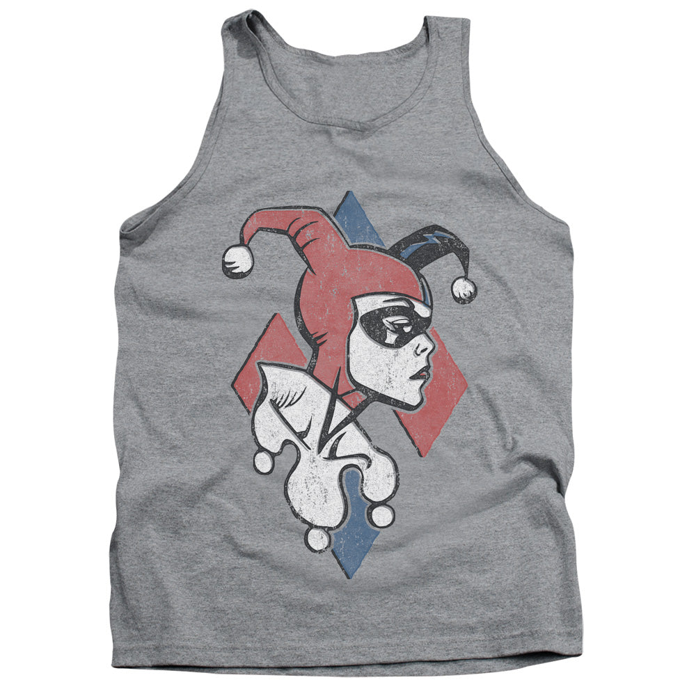 AN OFFCIALLY LICENSED BATMAN PROFILING ADULT UNISEX TANK TOP ATHLETIC HEATHER
