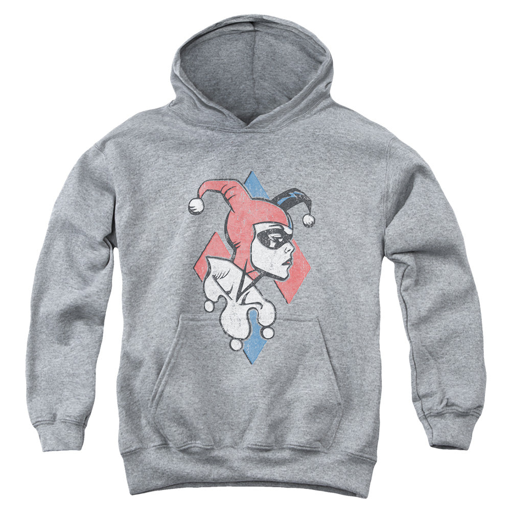 AN OFFCIALLY LICENSED BATMAN PROFILING YOUTH HOODIE ATHLETIC HEATHER