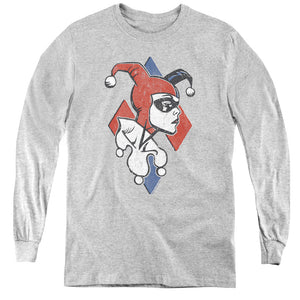 AN OFFCIALLY LICENSED BATMAN PROFILING YOUTH LONG SLEEVE T-SHIRT ATHLETIC HEATHER