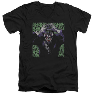 AN OFFCIALLY LICENSED BATMAN INSANITY MEN'S V-NECK T-SHIRT BLACK
