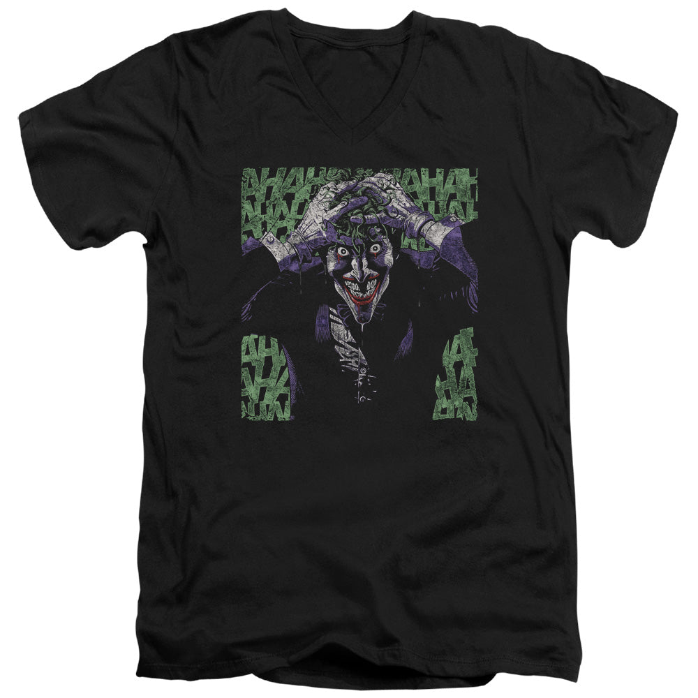 AN OFFCIALLY LICENSED BATMAN INSANITY MEN'S V-NECK T-SHIRT BLACK