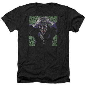 AN OFFCIALLY LICENSED BATMAN INSANITY MEN'S HEATHER T-SHIRT CHARCOAL