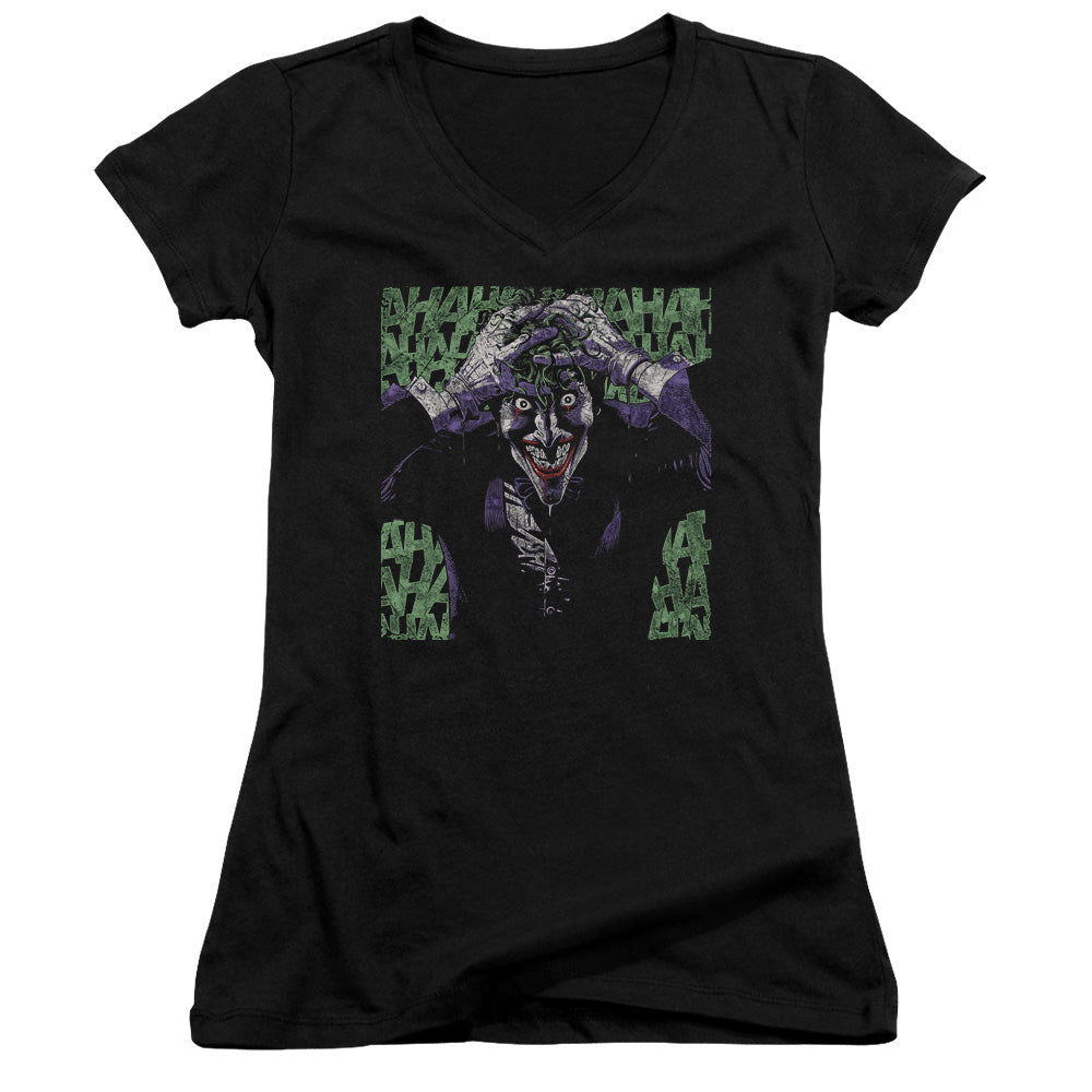 Batman Insanity Licensed Women's T-Shirt Juniors V-Neck SM