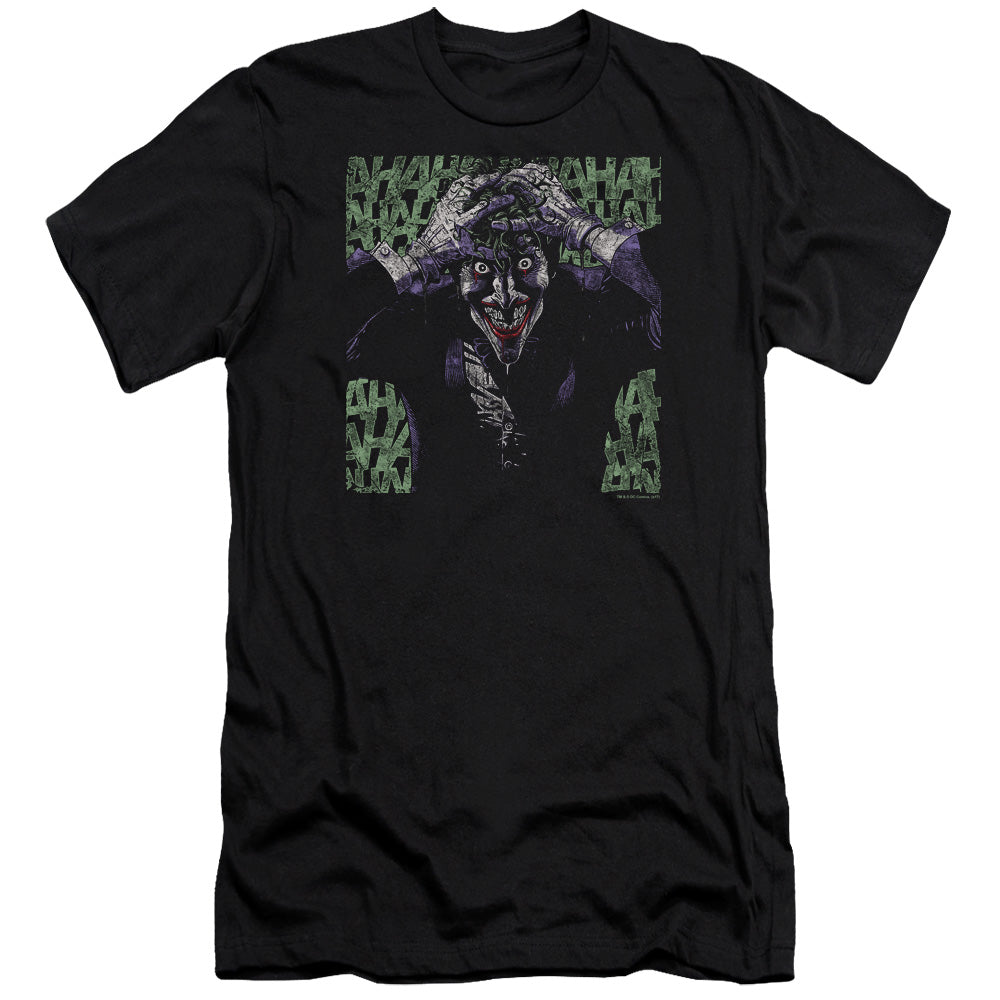 AN OFFCIALLY LICENSED BATMAN INSANITY MEN'S PREMIUM SLIM FIT T-SHIRT BLACK