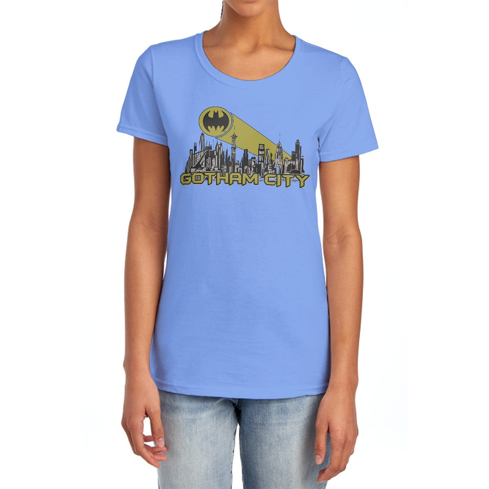 Batman Gotham Skyline Licensed Women's T-Shirt Regular Fit SM-2X